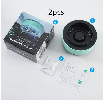Automatic Smoke Removal Air Purification Ashtray – Portable USB Rechargeable Smokeless Ashtray with Anion Purifier for Car & Home
